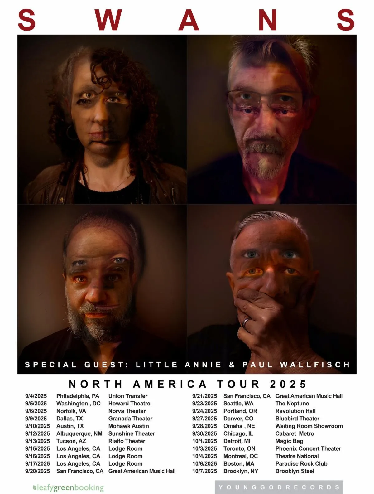 Swans band concert tour poster 2026